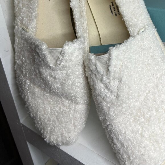 Tom's Alpargata Cupsole Natural Faux Shearling Size 9 - Picture 1 of 4